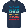 46th Birthday 46 Year Old Mens Cotton T-Shirt Tee Top Navy Blue