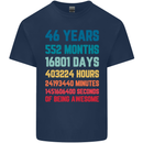 46th Birthday 46 Year Old Mens Cotton T-Shirt Tee Top Navy Blue