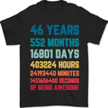 46th Birthday 46 Year Old Mens T-Shirt 100% Cotton Black