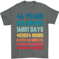 46th Birthday 46 Year Old Mens T-Shirt 100% Cotton Charcoal