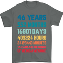 46th Birthday 46 Year Old Mens T-Shirt 100% Cotton Charcoal