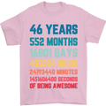 46th Birthday 46 Year Old Mens T-Shirt 100% Cotton Light Pink