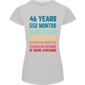 46th Birthday 46 Year Old Womens Petite Cut T-Shirt Sports Grey
