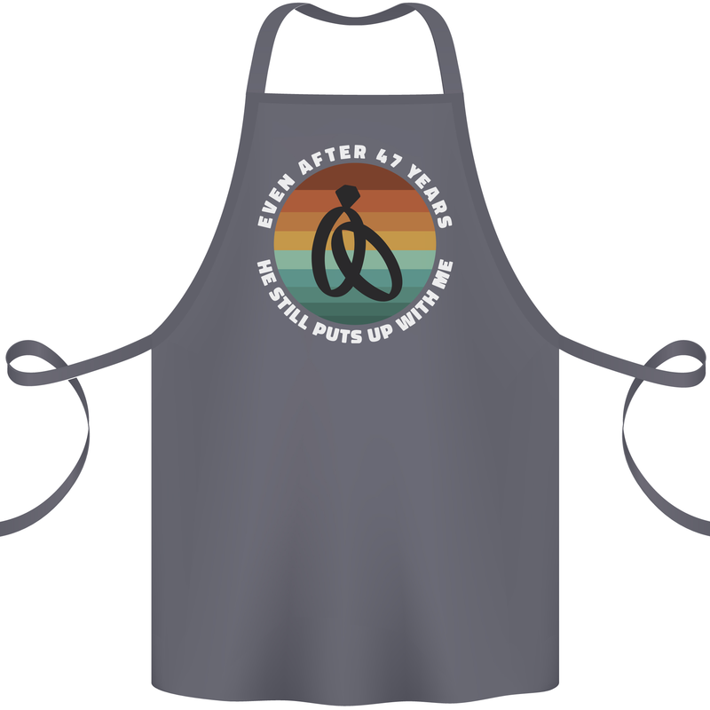 47 Year Wedding Anniversary 47th Marriage Cotton Apron 100% Organic Steel