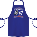 47 Year Wedding Anniversary 47th Rugby Cotton Apron 100% Organic Royal Blue