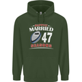 47 Year Wedding Anniversary 47th Rugby Mens 80% Cotton Hoodie Forest Green