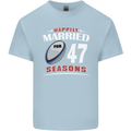 47 Year Wedding Anniversary 47th Rugby Mens Cotton T-Shirt Tee Top Light Blue