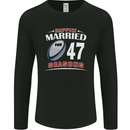 47 Year Wedding Anniversary 47th Rugby Mens Long Sleeve T-Shirt Black