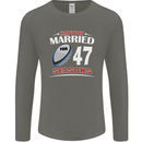 47 Year Wedding Anniversary 47th Rugby Mens Long Sleeve T-Shirt Charcoal