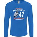 47 Year Wedding Anniversary 47th Rugby Mens Long Sleeve T-Shirt Royal Blue