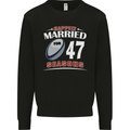 47 Year Wedding Anniversary 47th Rugby Mens Sweatshirt Jumper Black