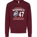 47 Year Wedding Anniversary 47th Rugby Mens Sweatshirt Jumper Maroon