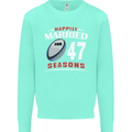 47 Year Wedding Anniversary 47th Rugby Mens Sweatshirt Jumper Peppermint