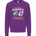 47 Year Wedding Anniversary 47th Rugby Mens Sweatshirt Jumper Purple