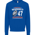 47 Year Wedding Anniversary 47th Rugby Mens Sweatshirt Jumper Royal Blue