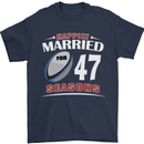 47 Year Wedding Anniversary 47th Rugby Mens T-Shirt 100% Cotton Navy Blue