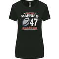 47 Year Wedding Anniversary 47th Rugby Womens Wider Cut T-Shirt Black