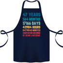 47th Birthday 47 Year Old Cotton Apron 100% Organic Navy Blue
