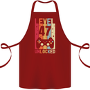 47th Birthday 47 Year Old Level Up Gamming Cotton Apron 100% Organic Maroon