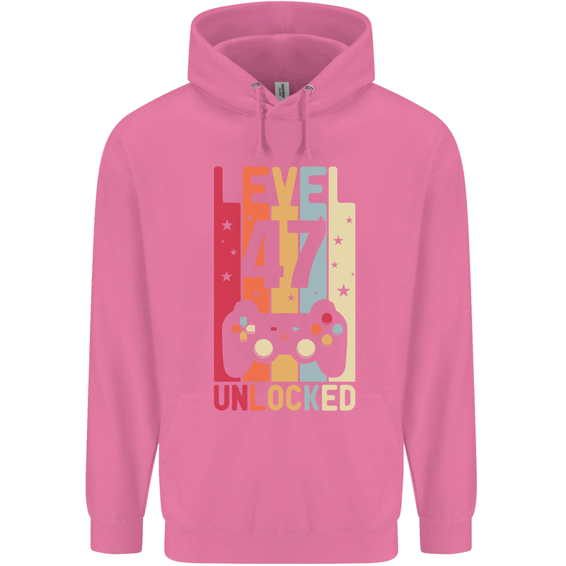 47th Birthday 47 Year Old Level Up Gamming Mens 80% Cotton Hoodie Azelea