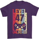 47th Birthday 47 Year Old Level Up Gamming Mens T-Shirt 100% Cotton Purple