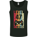 47th Birthday 47 Year Old Level Up Gamming Mens Vest Tank Top Black