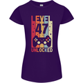 47th Birthday 47 Year Old Level Up Gamming Womens Petite Cut T-Shirt Purple