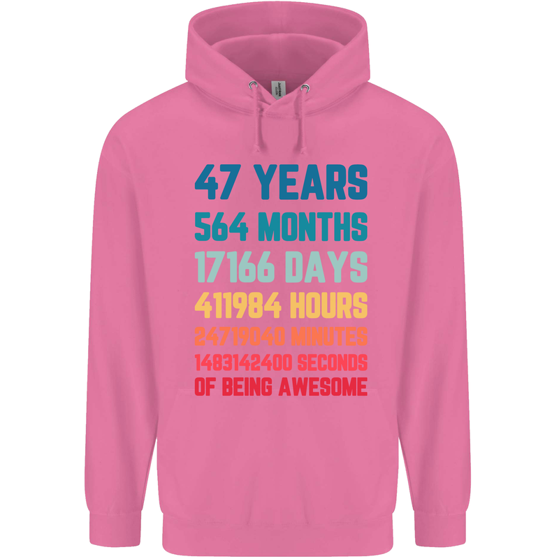 47th Birthday 47 Year Old Mens 80% Cotton Hoodie Azelea