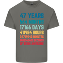 47th Birthday 47 Year Old Mens Cotton T-Shirt Tee Top Charcoal