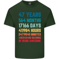 47th Birthday 47 Year Old Mens Cotton T-Shirt Tee Top Forest Green