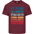 47th Birthday 47 Year Old Mens Cotton T-Shirt Tee Top Maroon