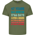 47th Birthday 47 Year Old Mens Cotton T-Shirt Tee Top Military Green