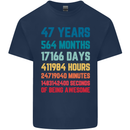 47th Birthday 47 Year Old Mens Cotton T-Shirt Tee Top Navy Blue