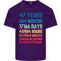 47th Birthday 47 Year Old Mens Cotton T-Shirt Tee Top Purple