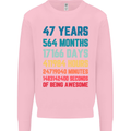 47th Birthday 47 Year Old Mens Sweatshirt Jumper Light Pink