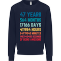47th Birthday 47 Year Old Mens Sweatshirt Jumper Navy Blue