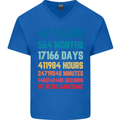 47th Birthday 47 Year Old Mens V-Neck Cotton T-Shirt Royal Blue