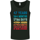 47th Birthday 47 Year Old Mens Vest Tank Top Black