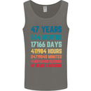 47th Birthday 47 Year Old Mens Vest Tank Top Charcoal