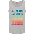 47th Birthday 47 Year Old Mens Vest Tank Top Sports Grey