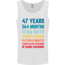 47th Birthday 47 Year Old Mens Vest Tank Top White