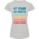 47th Birthday 47 Year Old Womens Petite Cut T-Shirt Sports Grey