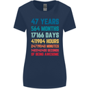 47th Birthday 47 Year Old Womens Wider Cut T-Shirt Navy Blue