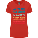 47th Birthday 47 Year Old Womens Wider Cut T-Shirt Red