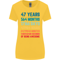 47th Birthday 47 Year Old Womens Wider Cut T-Shirt Yellow