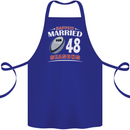 48 Year Wedding Anniversary 48th Rugby Cotton Apron 100% Organic Royal Blue