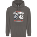 48 Year Wedding Anniversary 48th Rugby Mens 80% Cotton Hoodie Charcoal
