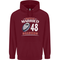 48 Year Wedding Anniversary 48th Rugby Mens 80% Cotton Hoodie Maroon