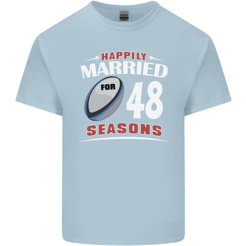 48 Year Wedding Anniversary 48th Rugby Mens Cotton T-Shirt Tee Top Light Blue