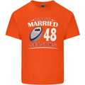 48 Year Wedding Anniversary 48th Rugby Mens Cotton T-Shirt Tee Top Orange